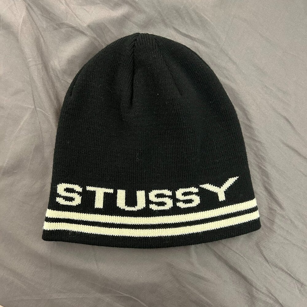 stussy black beanie